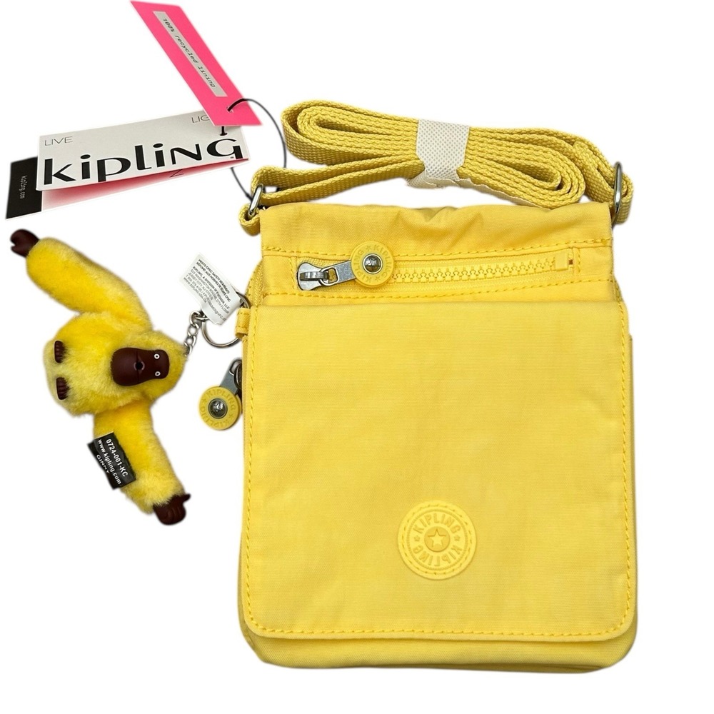 Kipling Eldorado Women's Small Nylon Crossbody Bag Yellow Butter Water Resistant